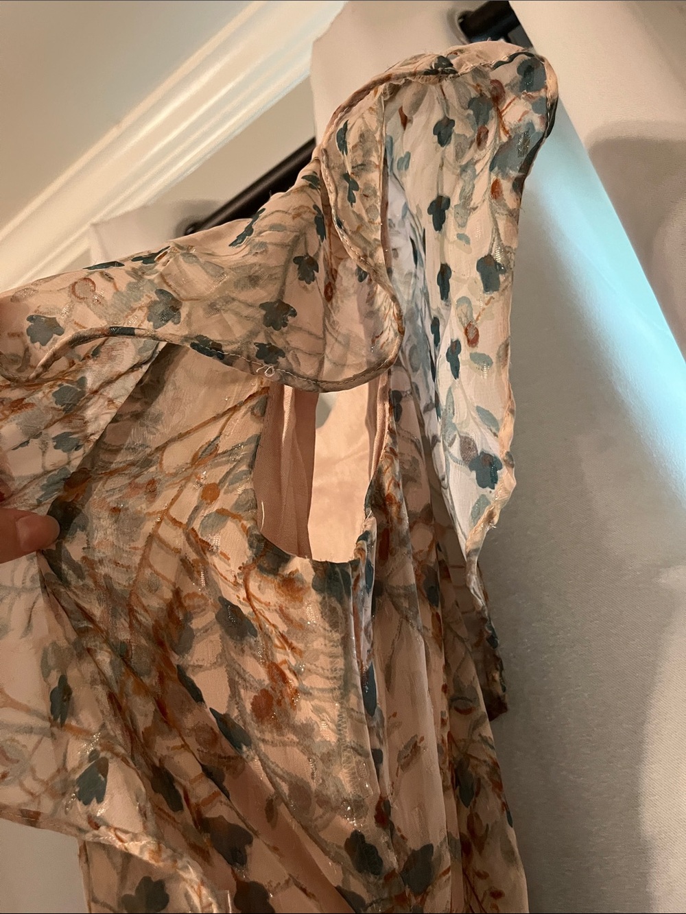 Chelsea & Violet Cream Floral Ruffle Midi Dress - Picture 4 of 5